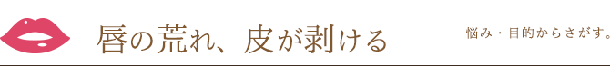 悩み・目的から探す。唇の荒れ、皮が剥ける