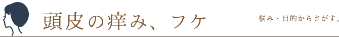 悩み・目的から探す。頭皮の痒み、フケ