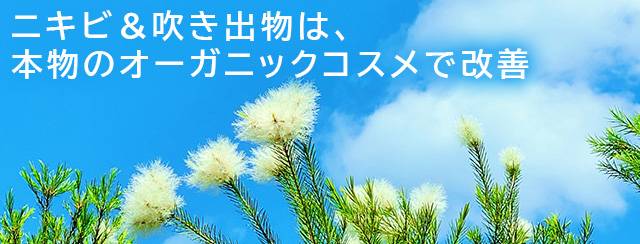 ニキビ＆吹き出物は、本物のオーガニックコスメで改善