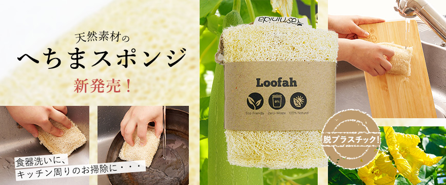 

脱プラスチック！
食器洗いに、キッチン周りのお掃除に・・・
天然素材のへちまスポンジ　　新発売！




