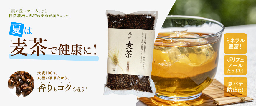 

「風の丘ファーム」から自然栽培の丸粒の麦茶が届きました！

夏は麦茶で健康に！
大麦100％、丸粒のままだから、香りもコクも違う！　
ミネラル豊富！　ポリフェノールたっぷり！　夏バテ防止に！


